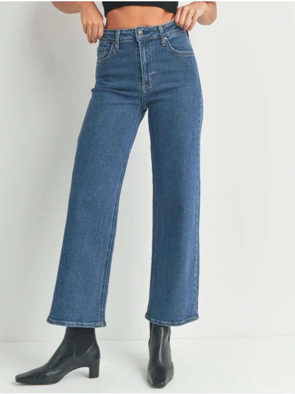 Just Black High-Rise Wide-Leg Jeans - Blue